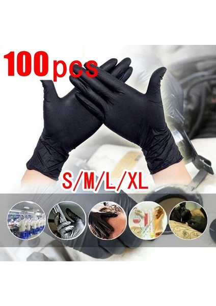 Kırmızı Stil L Boyutu Siyah Eldiven Mutfak Tek Kullanımlık Lateks Eldivenler Guantes Nitrilo Ev Mutfak Laboratuvar Bahçe Temizlik Eldivenleri (Yurt Dışından)