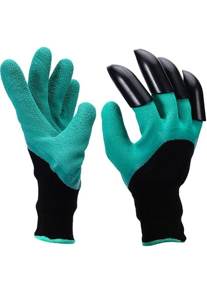 Yeşil - 4 Pençe Stili Pratiklik Bahçe Iş Eldiveni El Pençesi Abs Plastik Kauçuk Eldiven Bahçe Kazma Dikim Dayanıklı Su Geçirmez Eldiven (Yurt Dışından)