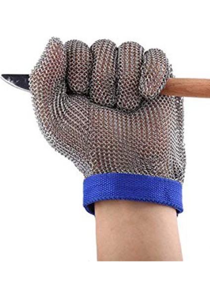 Mavi 1 Adet Tarzı L Boyutu 1 Adet Paslanmaz Çelik Eldiven Kesilmeye Dayanıklı Eldiven 5.sınıf Anti-Kesim Kasap Eldiveni Laboratuvar Bahçe Telleri Metal Örgü Kasap Eldiveni (Yurt Dışından)