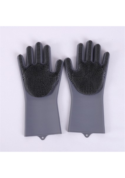 Gri Tarzı 1 Çift Ev Için Sihirli Bulaşık Yıkama Temizlik Eldiveni Mutfak Silikon Bulaşık Yıkama Eldiveni Sünger Kauçuk Temizlik Eldiveni Temizlik Araçları (Yurt Dışından)