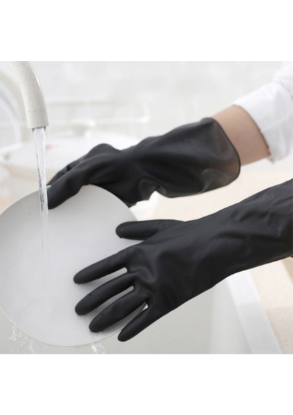 Siyah Stil M Boyutu 1 Çift Siyah Eldiven Ev Yıkama Temizlik Eldiveni Bahçe Mutfak Bulaşık Parmaklar Kauçuk Bulaşık Yıkama Ev Temizlik Eldiveni (Yurt Dışından) fırsatları