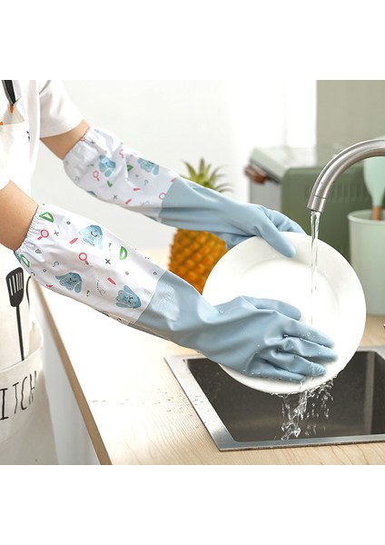 No.14 Tarzı Kadın Su Geçirmez Kauçuk Lateks Bulaşık Eldiveni Mutfak Dayanıklı Temizlik Ev Işleri Bulaşık Yıkama Araçları (Yurt Dışından) modelleri