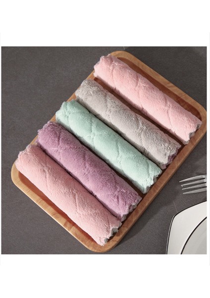 Yeşil Gri Tarzı Süper Emici Mikrofiber Mutfak Bulaşık Bezi Yüksek Verimli Emici Yapışmaz Yağ Ev Temizlik Havlusu (Yurt Dışından) indirimleri
