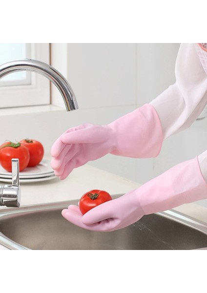 Pembe Tarzı Su Geçirmez Tek Kullanımlık Eldiven Lateks Temizlik Gıda Eldiveni Evrensel Ev Bahçe Temizlik Eldiveni Ev Temizliği Kauçuk (Yurt Dışından) fırsatları