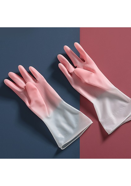 B Tarzı M Boyutu 1 Çift Silikon Temizlik Eldiveni Bulaşık Yıkama Temizlik Eldiveni Sünger Bulaşık Yıkama Eldiveni Temizleme Araçları (Yurt Dışından)