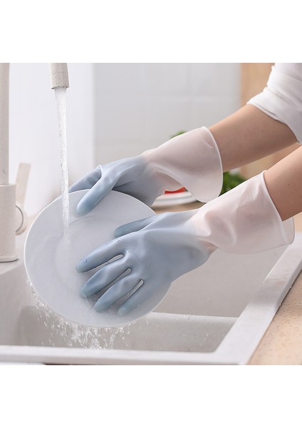 B Tarzı M Boyutu 1 Çift Silikon Temizlik Eldiveni Bulaşık Yıkama Temizlik Eldiveni Sünger Bulaşık Yıkama Eldiveni Temizleme Araçları (Yurt Dışından) modelleri