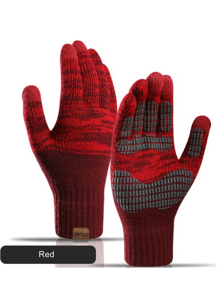 Göl Mavisi Tarzı Kış Sıcak Örme Eldiven Erkek Kadın Sonbahar ve Kış Kalın Renk Ofset Baskı Dokunmatik Ekran Sıcak Eldiven Dış Mekan Kalın Eldiven (Yurt Dışından) fırsatları