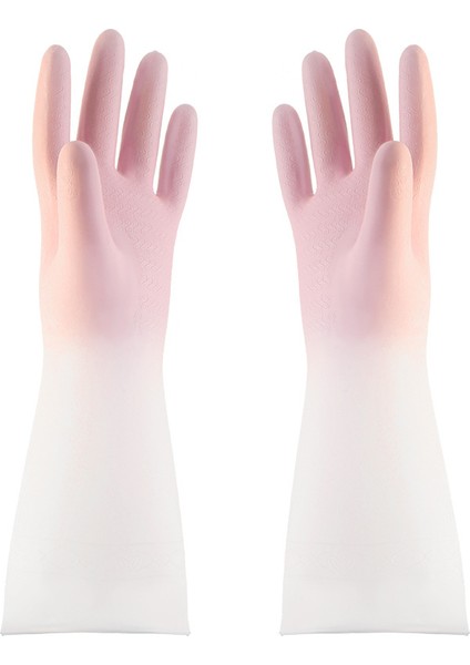 Pembe Tarzı L Boyutu Silikon Temizlik Eldiveni Bulaşık Eldiveni Sünger Bulaşık Yıkama Lastik Eldiven Temizlik Araçları Mutfak Eldiveni (Yurt Dışından)