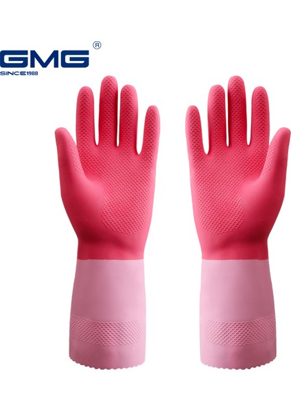 Pembe-3 Çift Tarzı L Boyutu Mutfak Su Geçirmez Temizlik Eldiveni Dayanıklı Kauçuk Bulaşık Yıkama Işleri Için Ev Işleri Temizlik Eldiveni (Yurt Dışından) fiyatları