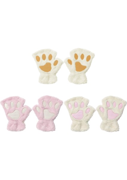 Gri Tarzı Kadınlar ve Kızlar Için Tüylü Sıcak Parmaksız Eldiven Yumuşak Kürklü Kış Eldiveni Ayı Pati Kedi Eldiveni ile Ip ile 1 Çift Harika Kış Hediyesi (Yurt Dışından) fırsatları