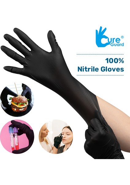 Siyah 20 Adet Tarzı L Boyutu Siyah Tek Kullanımlık 100% Nitril Eldiven Lateks ve Toz Içermez Vinil Dövme Mutfak Temizlik Eldiveni S'den Xl'e (Yurt Dışından) fiyatları