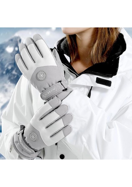 Beyaz Stil Kadınlar Için Su Geçirmez Kayak Eldiveni Kış Dokunmatik Ekran Kar Eldiveni Polarlı Sıcak Termal Eldiven Snowboard Kayak Koşu Bisiklet Için (Yurt Dışından) fiyatları
