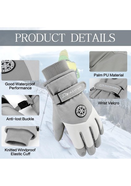 Beyaz Stil Kadınlar Için Su Geçirmez Kayak Eldiveni Kış Dokunmatik Ekran Kar Eldiveni Polarlı Sıcak Termal Eldiven Snowboard Kayak Koşu Bisiklet Için (Yurt Dışından) modelleri