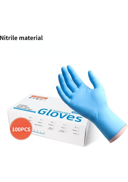 Nitril Mavisi Stili Xl Boyutu Tek Kullanımlık Eldiven Nitril Eldiven Tpe Lateks Bulaşık Mutfak Iş Kauçuk Bahçe Evrensel Sol ve Sağ El Için (Yurt Dışından)