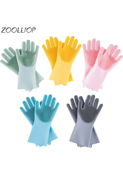 Sarı Stil Kalın Mutfak Silikon Temizlik Eldiveni Sihirli Silikon Bulaşık Eldiveni Kolay Ev Silikon Sünger Kauçuk Temizlik Eldiveni (Yurt Dışından) fiyatları