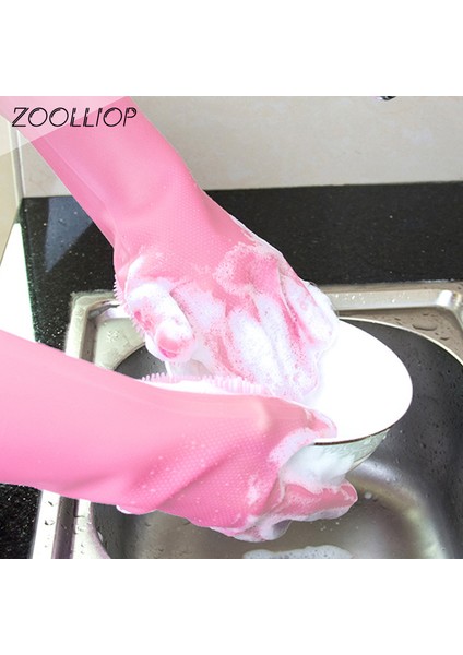 Sarı Stil Kalın Mutfak Silikon Temizlik Eldiveni Sihirli Silikon Bulaşık Eldiveni Kolay Ev Silikon Sünger Kauçuk Temizlik Eldiveni (Yurt Dışından) indirimleri