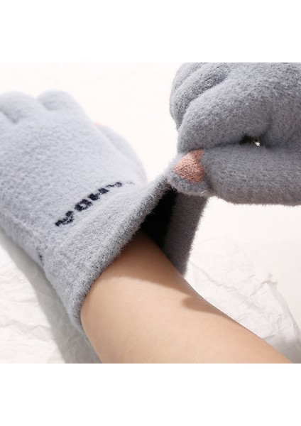 Pembe Tarzı Kadınlar Için Kış Dokunmatik Ekran Eldiveni Sıcak Esnek Örgü Eldiven Modelleri Yün Imitasyonu Tam Parmaklı Guantes Dişi Tığ Işleme Luvas Kalınlaşma (Yurt Dışından) modelleri