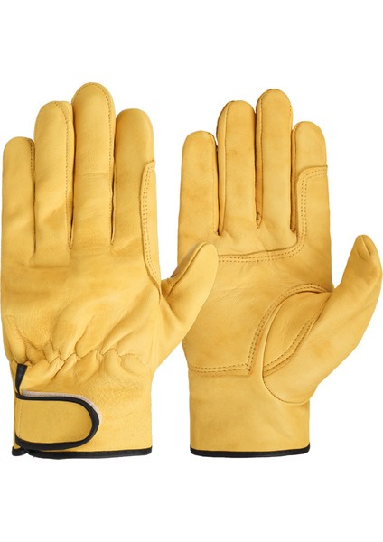Sarı Tarzı 2xl Koyun Derisi Iş Eldivenleri Çalışanlar Iş Kaynak Güvenlik Koruma Bahçe Budama Sürüş Dayanıklı Çok Fonksiyonlu Eldivenler (Yurt Dışından)