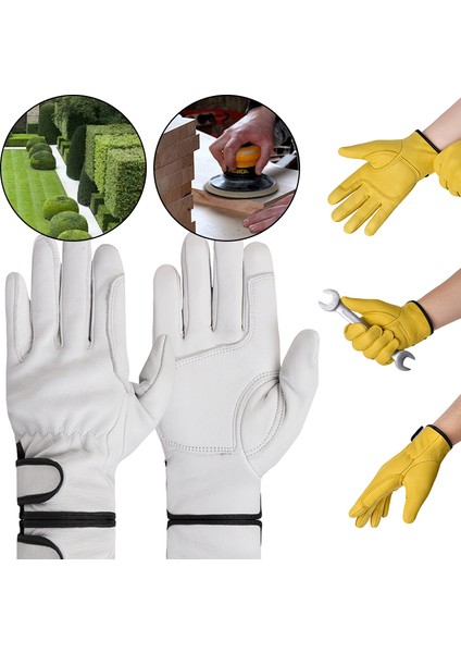 Sarı Tarzı 2xl Koyun Derisi Iş Eldivenleri Çalışanlar Iş Kaynak Güvenlik Koruma Bahçe Budama Sürüş Dayanıklı Çok Fonksiyonlu Eldivenler (Yurt Dışından) fırsatları