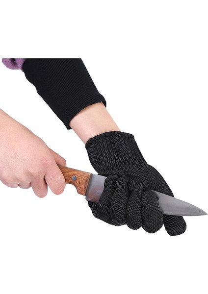 1 Adet Tarzı Siyah Metal Anti-Kesim Eldiveni Seviye 5 Paslanmaz Çelik Tel Emniyet Mutfak Kasap Çalışma Eldiveni Kesim Balık Et Koruma Parmaklar (Yurt Dışından) fırsatları
