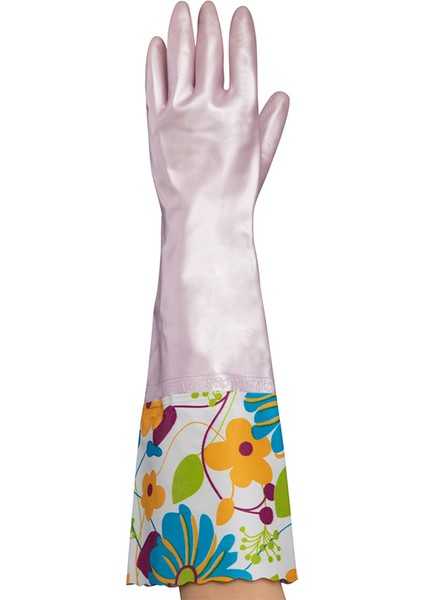 Mor (2 Adet) Tarzı Küçük 3 Renk Pvc Bulaşık Yıkama Temizlik Eldiveni Yeniden Kullanılabilir Mutfak Eldiveni Pamuklu Flocked Astarlı, Kaymaz, Su Geçirmez (Yurt Dışından)