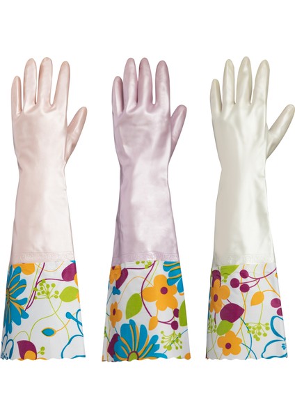 Mor (2 Adet) Tarzı Küçük 3 Renk Pvc Bulaşık Yıkama Temizlik Eldiveni Yeniden Kullanılabilir Mutfak Eldiveni Pamuklu Flocked Astarlı, Kaymaz, Su Geçirmez (Yurt Dışından) fiyatları