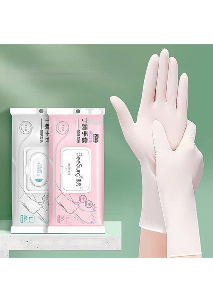 Pembe 30PC Tarzı L Boyutu Tek Kullanımlık Temizlik Eldiveni Mutfak Ev Işleri Çamaşır Yıkama Kıyafet Bulaşık Nitril Eldiven Yüksek Dayanıklılık ve Sağlamlık (Yurt Dışından) fiyatları