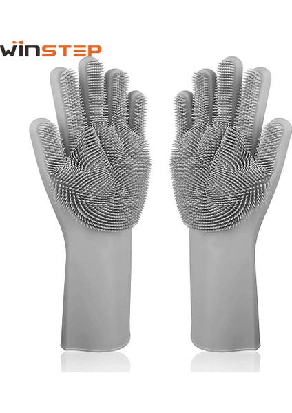 Gri Tarzı Bulaşık Yıkama Temizlik Eldiveni Silikon Kauçuk Sünger Eldiven Ev Temizleyici Mutfak Fırçası Temiz Araçlar Mutfak (Yurt Dışından) modelleri