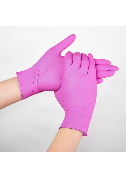 Pembe 100 Adet Tarzı Büyük Beden Pembe Gıda Sınıfı Su Geçirmez Alerjiye Uygun Tek Kullanımlık Çalışma Eldivenleri Mutfak Ev Nitril Sentetik (Yurt Dışından) indirimleri