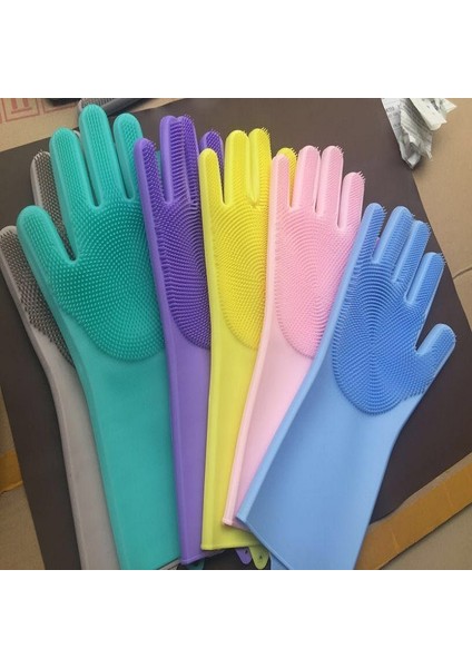 Pembe Tarzı Mutfak Ev Için Çok Fonksiyonlu Sihirli Silikon Bulaşık Eldivenleri (Yurt Dışından) modelleri