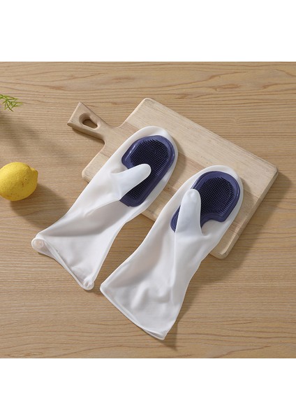 2 Fırça-Mavi Tarzı 1 Çift Sihirli Fırça Bulaşık Eldiveni Çok (Yurt Dışından)