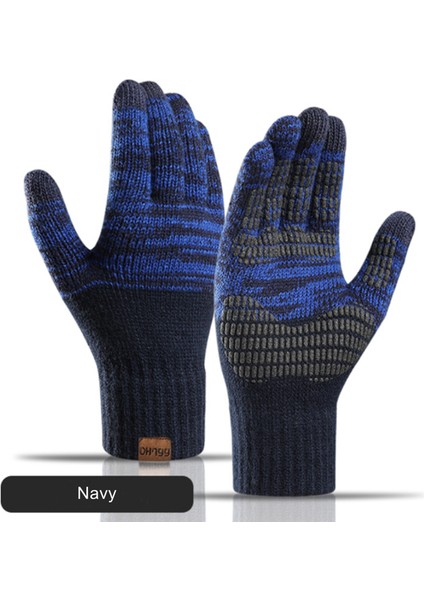 Bordo Tarzı Kış Sıcak Örme Eldiven Erkek Kadın Sonbahar ve Kış Kalın Renk Ofset Baskı Dokunmatik Ekran Sıcak Eldiven Dış Mekan Kalın Eldiven (Yurt Dışından) modelleri