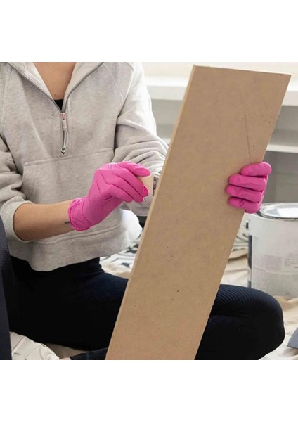 Bir Stil Tek Kullanımlık Yüksek Esneklik Eldivenler Pembe Nitril Eldiven Lateks Ücretsiz Su Geçirmez Pvc Ev Işleri Su Geçirmez Çalışma Eldivenleri (Yurt Dışından)