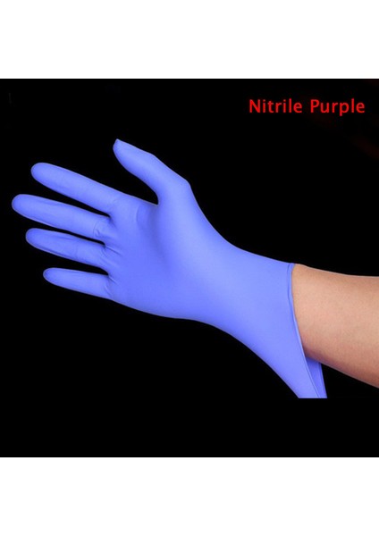 Nitril Mor Stili Xl Boyutu Tek Kullanımlık Nitril Eldiven Su Geçirmez Toz Içermeyen Lateks Eldiven Ev Temizlik Iş Güvenlik Araçları Unisex Lateks Eldiven (Yurt Dışından)