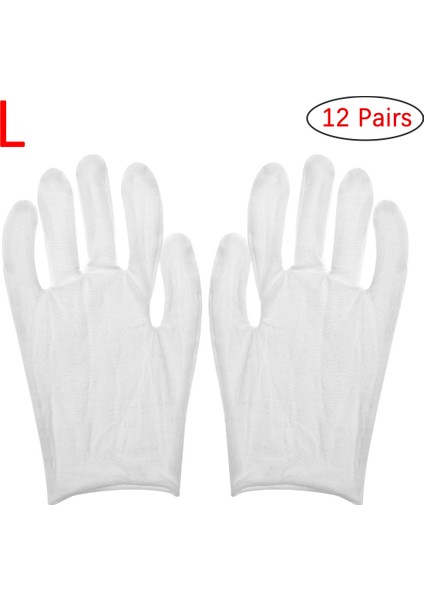 Siyah Stil Beyaz Pamuk Eldiven Hafif Ince Yumuşak Koruyucu Çalışma Eldiveni - Madeni Para Mücevher Gümüş Inceleme Ev Temizliği Için (Yurt Dışından)
