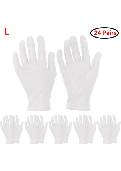 Siyah Stil Beyaz Pamuk Eldiven Hafif Ince Yumuşak Koruyucu Çalışma Eldiveni - Madeni Para Mücevher Gümüş Inceleme Ev Temizliği Için (Yurt Dışından) fiyatları