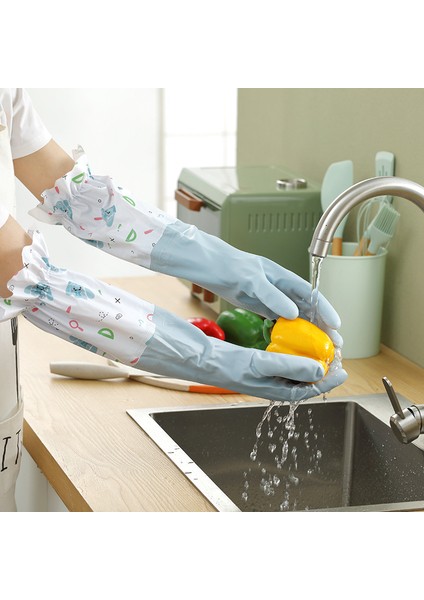 No.5 Tarzı Kadın Su Geçirmez Kauçuk Lateks Bulaşık Eldiveni Mutfak Dayanıklı Temizlik Ev Işleri Bulaşık Yıkama Araçları (Yurt Dışından) fırsatları