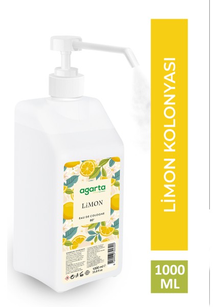 Püskürtme Valfli 80° Limon Kolonyası 1000 ml