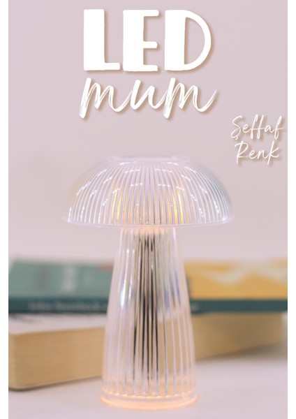 LED Mum Kristal Tip Pil Dahil Dumansız Alev Ledli Yapay Dekoratif Mum Dekor Işığı Şeffaf PT429