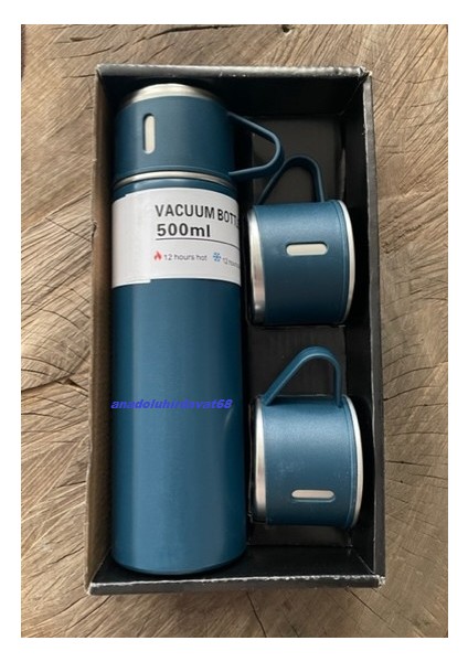 Paslanmaz Çelik Kamp Termosu Çift Katman Vakum 3 Bardaklı Termos modelleri