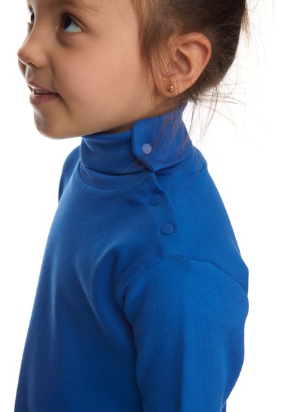 Saks Basic Kız Çocuk Çıtçıtlı Tam Balıkçı Yaka Şardonlu Kışlık Uzun Kollu Tişört modelleri