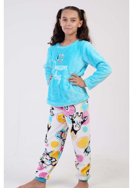 Kız Çocuk Uzun Kol Welsoft Mint Pijama Takım C6T8N0O303