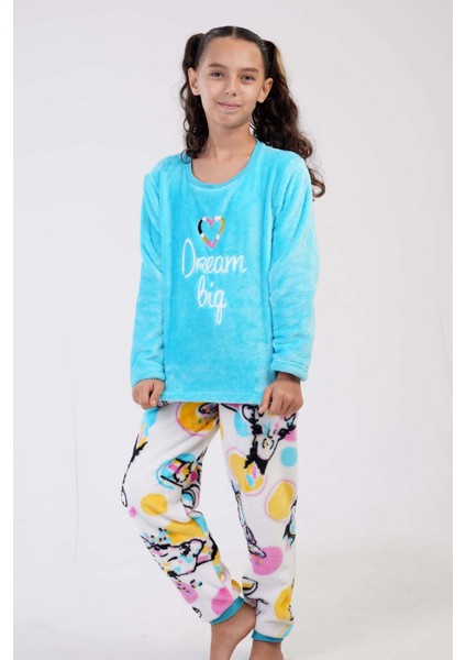 Kız Çocuk Uzun Kol Welsoft Mint Pijama Takım C6T8N0O303