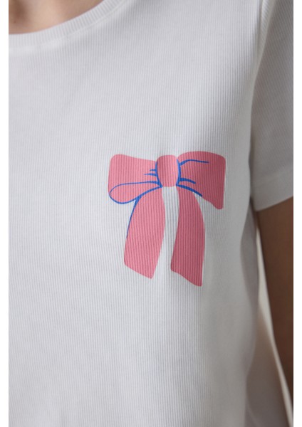Pamuklu Colored Bows Pantolon Çok Renkli Pijama Takımı - Loves Paris Koleksiyonu