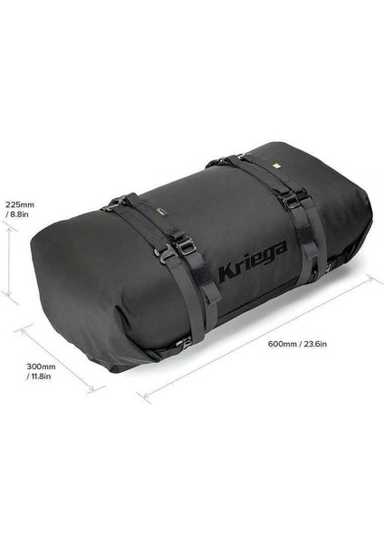 Krıega KRP40 Rollpack Motosiklet Çantası Siyah