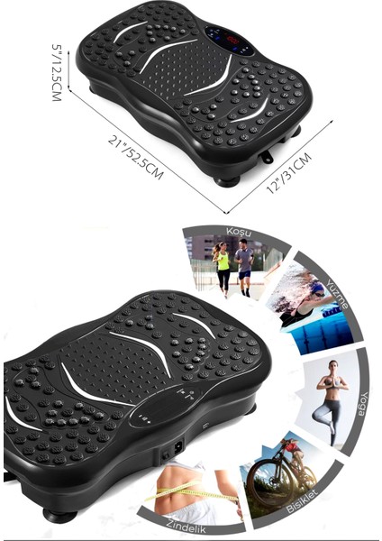 Vibro Vibration Plate Egzersiz ve Titreşimli Basen Karın Kol Bacak Spor Aleti