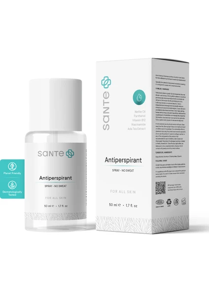 Sante Plus El, Ayak ve Koltuk Altı Terleme Önleyici Antiperspirant Sprey 50 ML