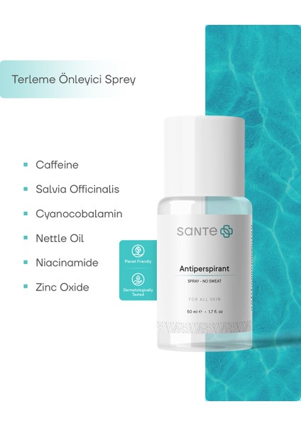 El, Ayak ve Koltuk Altı Terleme Önleyici Antiperspirant Sprey 50 ML