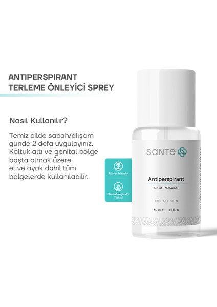 El, Ayak ve Koltuk Altı Terleme Önleyici Antiperspirant Sprey 50 ML