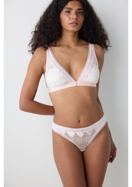 Removable Padded Triangle Pembe Sütyen - Loves Paris Koleksiyonu